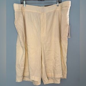 NWT Soft Surroundings Bermuda Shorts Stretchy Waist Size 3X 24W Linen Blend